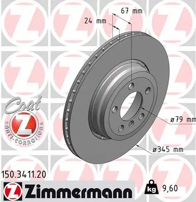 Disque de frein ZIMMERMANN 150.3411.20