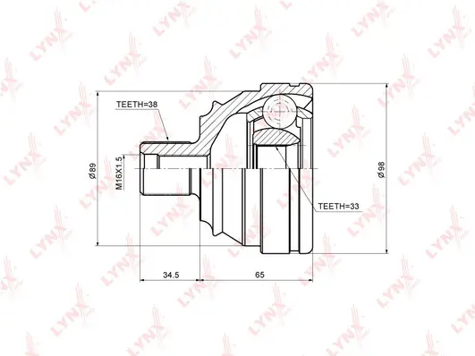 Jeu de joints, arbre de transmission LYNXAUTO CO-8022
