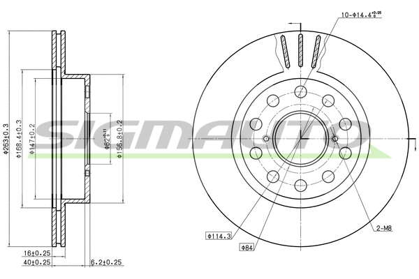 Disque de frein SIGMAUTO DBA506V