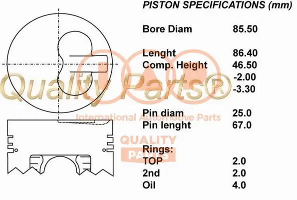 Piston IAP QUALITY PARTS 100-13051