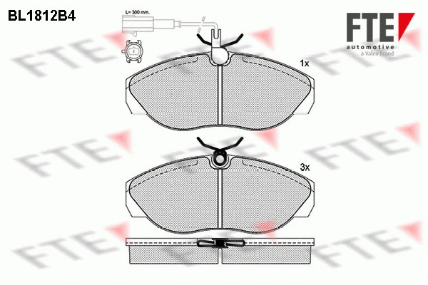Kit de plaquettes de frein, frein à disque FTE 9010389