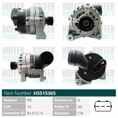 Alternateur HOFFER H5515365
