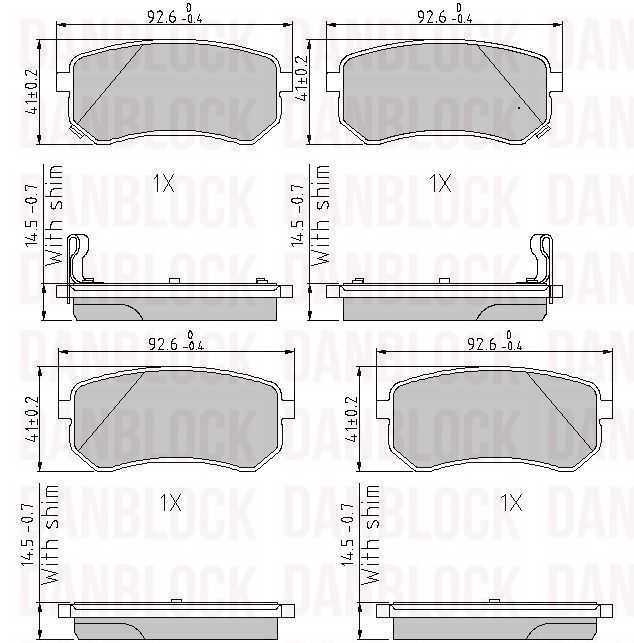 Kit de plaquettes de frein, frein à disque DANBLOCK DB 510540