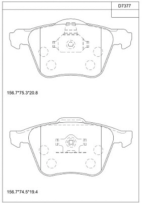 Kit de plaquettes de frein, frein à disque ASIMCO KD7377