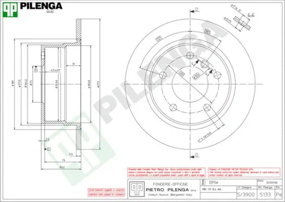 Disque de frein PILENGA 5133