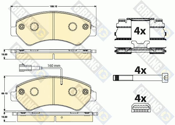 Kit de plaquettes de frein, frein à disque GIRLING 6120725
