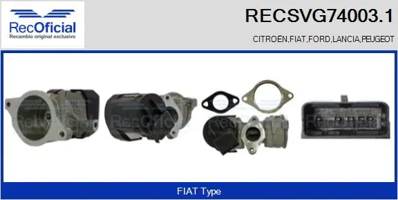 Vanne EGR RECOFICIAL RECSVG74003.1