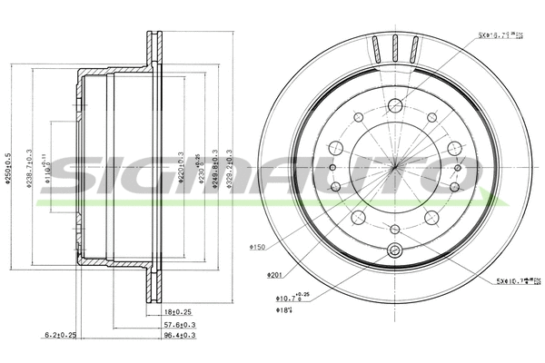 Disque de frein SIGMAUTO DBB597V