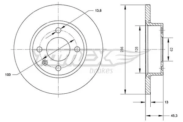 Disque de frein TOMEX Brakes TX 70-41