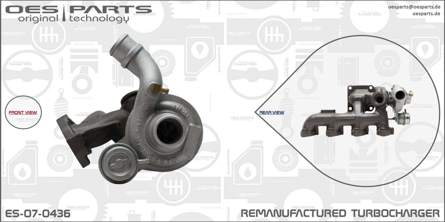 Turbocompresseur, suralimentation OES PARTS ES-07-0436
