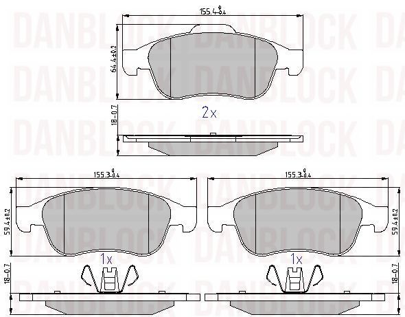 Kit de plaquettes de frein, frein à disque DANBLOCK DB 510867