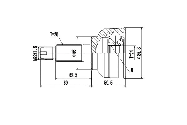 Jeu de joints, arbre de transmission DYNAMATRIX DCV827010