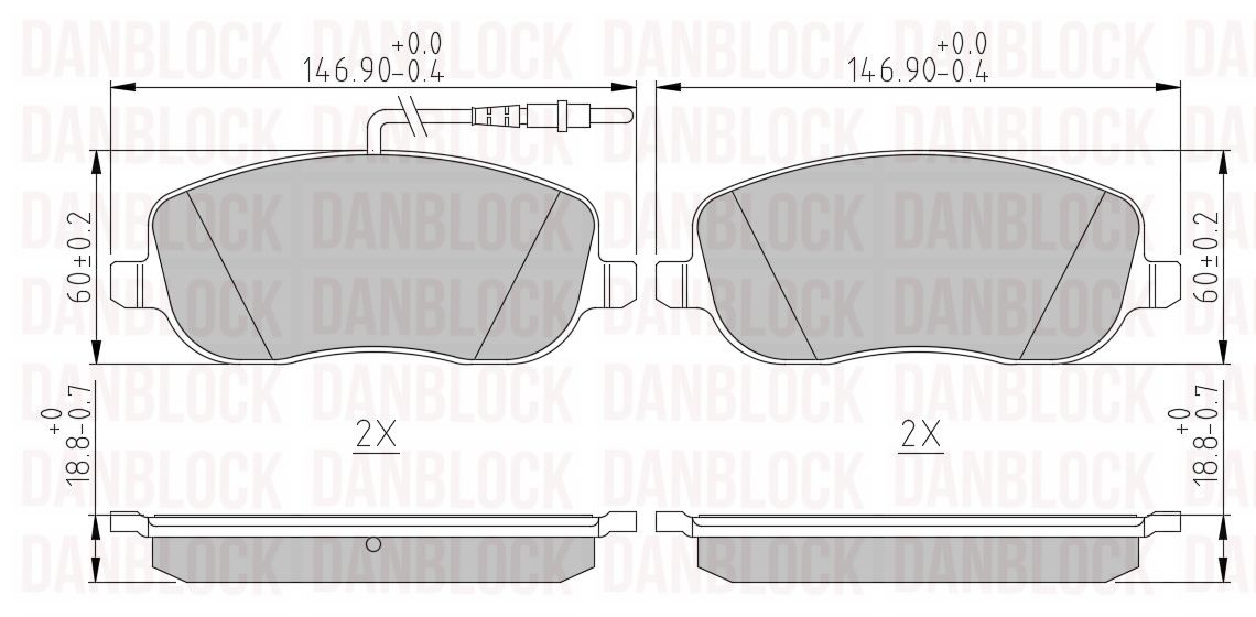 Kit de plaquettes de frein, frein à disque DANBLOCK DB 510204