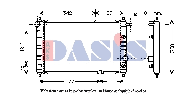 Radiateur, refroidissement du moteur AKS DASIS 510180N