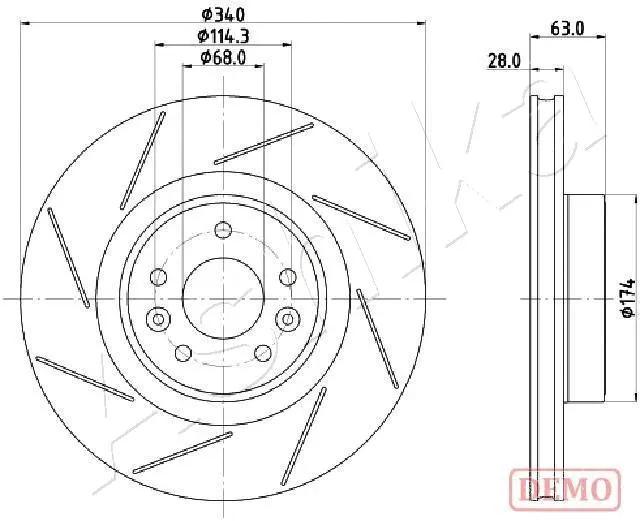 Disque de frein ASHIKA 60-00-0717C