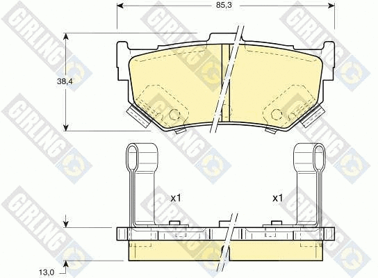 Kit de plaquettes de frein, frein à disque GIRLING 6108849