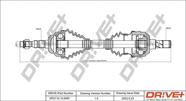 Arbre de transmission Dr!ve+ DP2110.10.0497