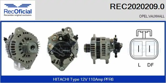 Alternateur RECOFICIAL REC2020209.0