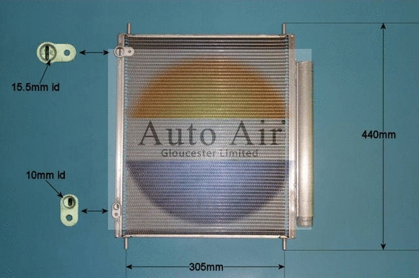Condenseur, climatisation AUTO AIR GLOUCESTER 16-9814