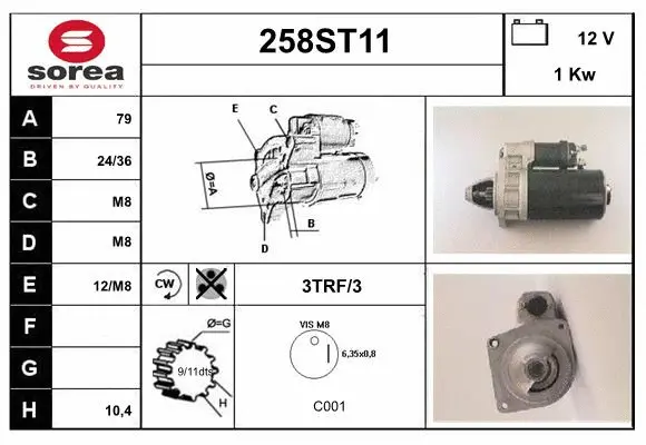 Démarreur STARTCAR 258ST11