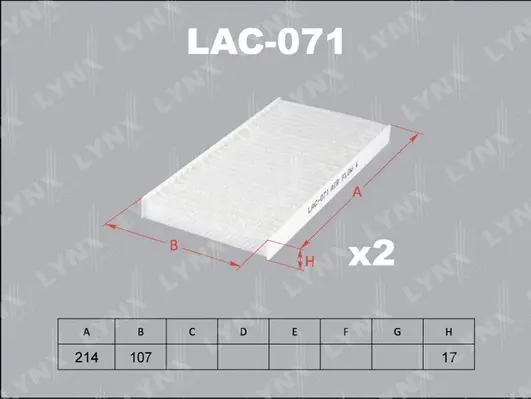 Filtre, air de l'habitacle LYNXAUTO LAC-071