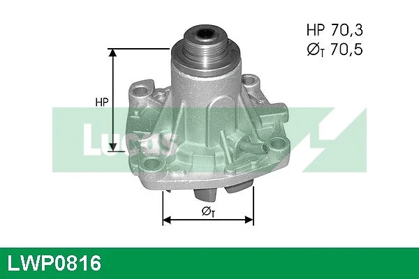 Pompe à eau, refroidissement du moteur LUCAS LWP0816