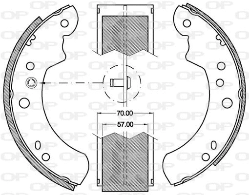 Jeu de mâchoires de frein OPEN PARTS BSA2050.00