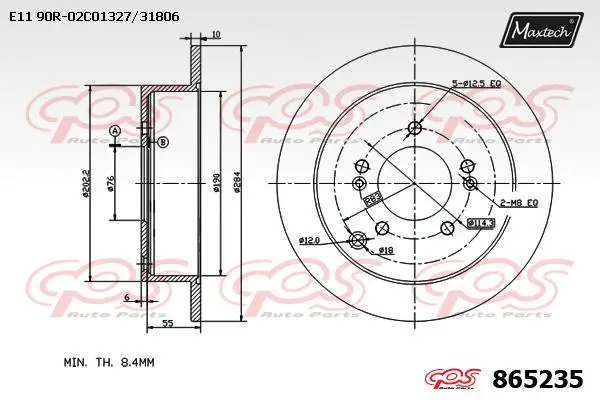 Disque de frein MAXTECH 865235
