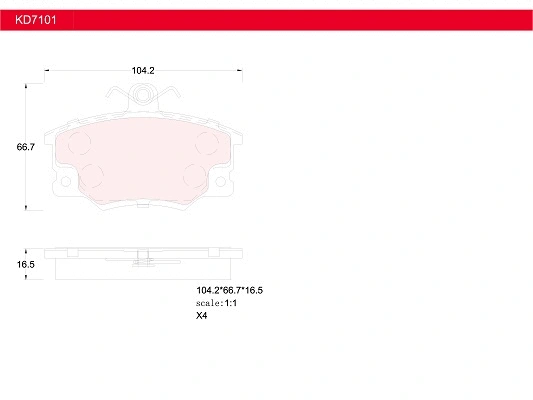 Kit de plaquettes de frein, frein à disque ASIMCO KD7101