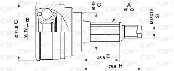 Jeu de joints, arbre de transmission OPEN PARTS CVJ5352.10