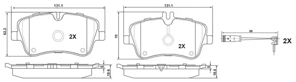 Kit de plaquettes de frein, frein à disque SB BP31199W