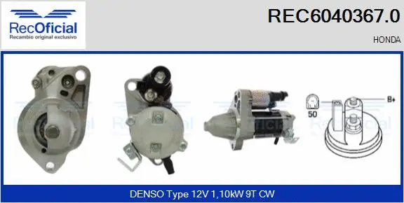 Démarreur RECOFICIAL REC6040367.0