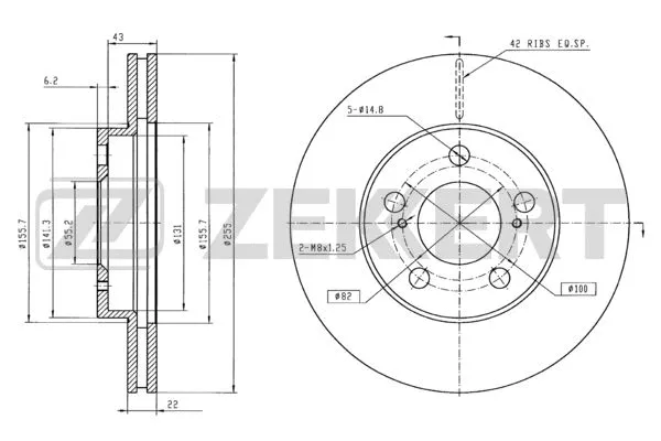 Disque de frein ZEKKERT BS-5779B