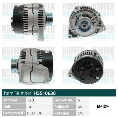 Alternateur HOFFER H5510630