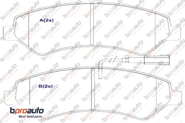 Kit de plaquettes de frein, frein à disque BPROAUTO 1BP31009AA