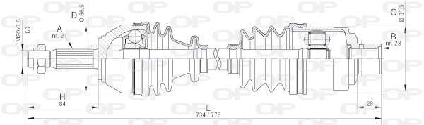 Arbre de transmission OPEN PARTS DRS6017.00