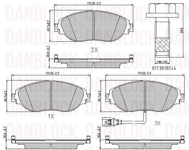 Kit de plaquettes de frein, frein à disque DANBLOCK DB 510947