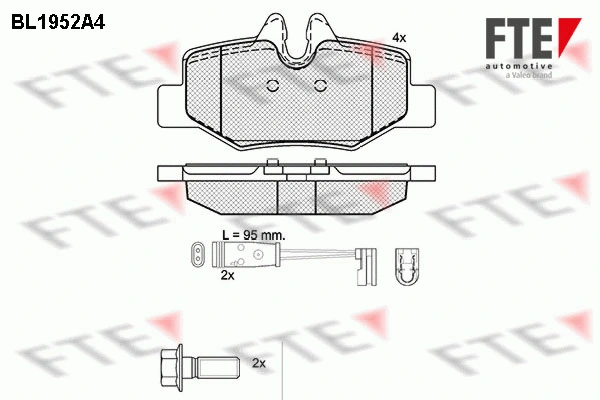 Kit de plaquettes de frein, frein à disque FTE 9010538