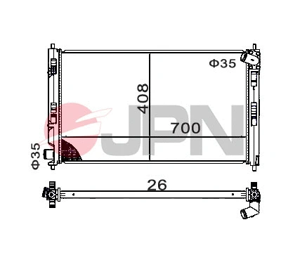 Radiateur, refroidissement du moteur JPN 60C9025-JPN