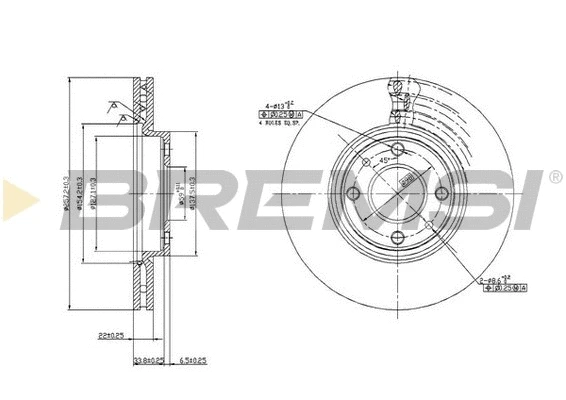 Disque de frein BREMSI CD6762V