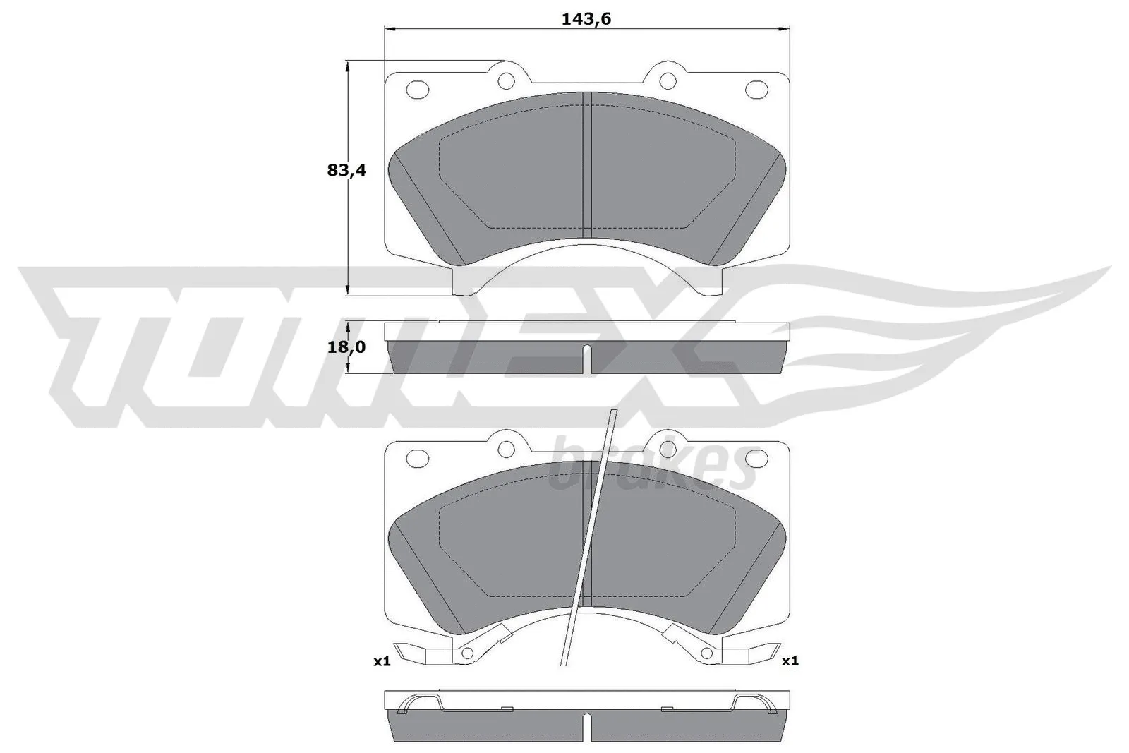 Kit de plaquettes de frein, frein à disque TOMEX Brakes TX 17-77
