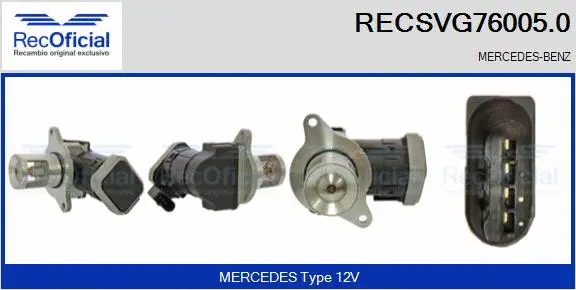 Vanne EGR RECOFICIAL RECSVG76005.0