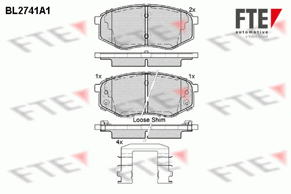 Kit de plaquettes de frein, frein à disque FTE 9010956