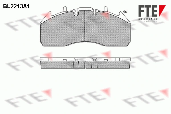 Kit de plaquettes de frein, frein à disque FTE 9500072