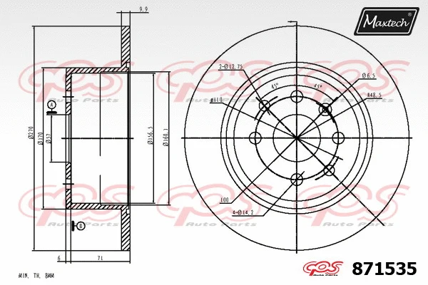 Disque de frein MAXTECH 871535