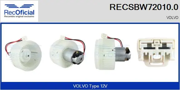 Pulseur d'air habitacle RECOFICIAL RECSBW72010.0