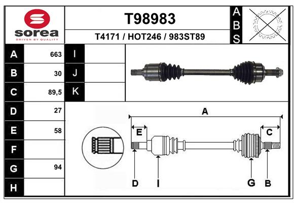Arbre de transmission EAI T98983