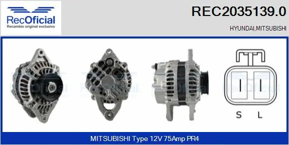 Alternateur RECOFICIAL REC2035139.0