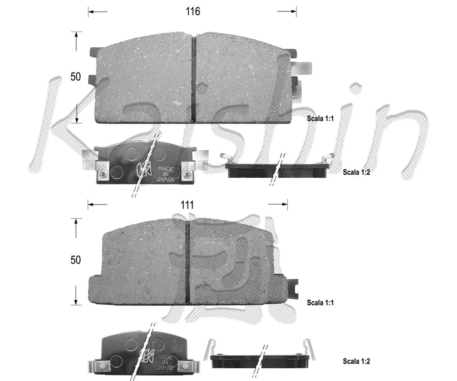 Kit de plaquettes de frein, frein à disque KAISHIN FK4006