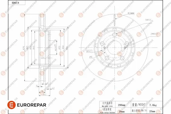 Disque de frein EUROREPAR 1684305680